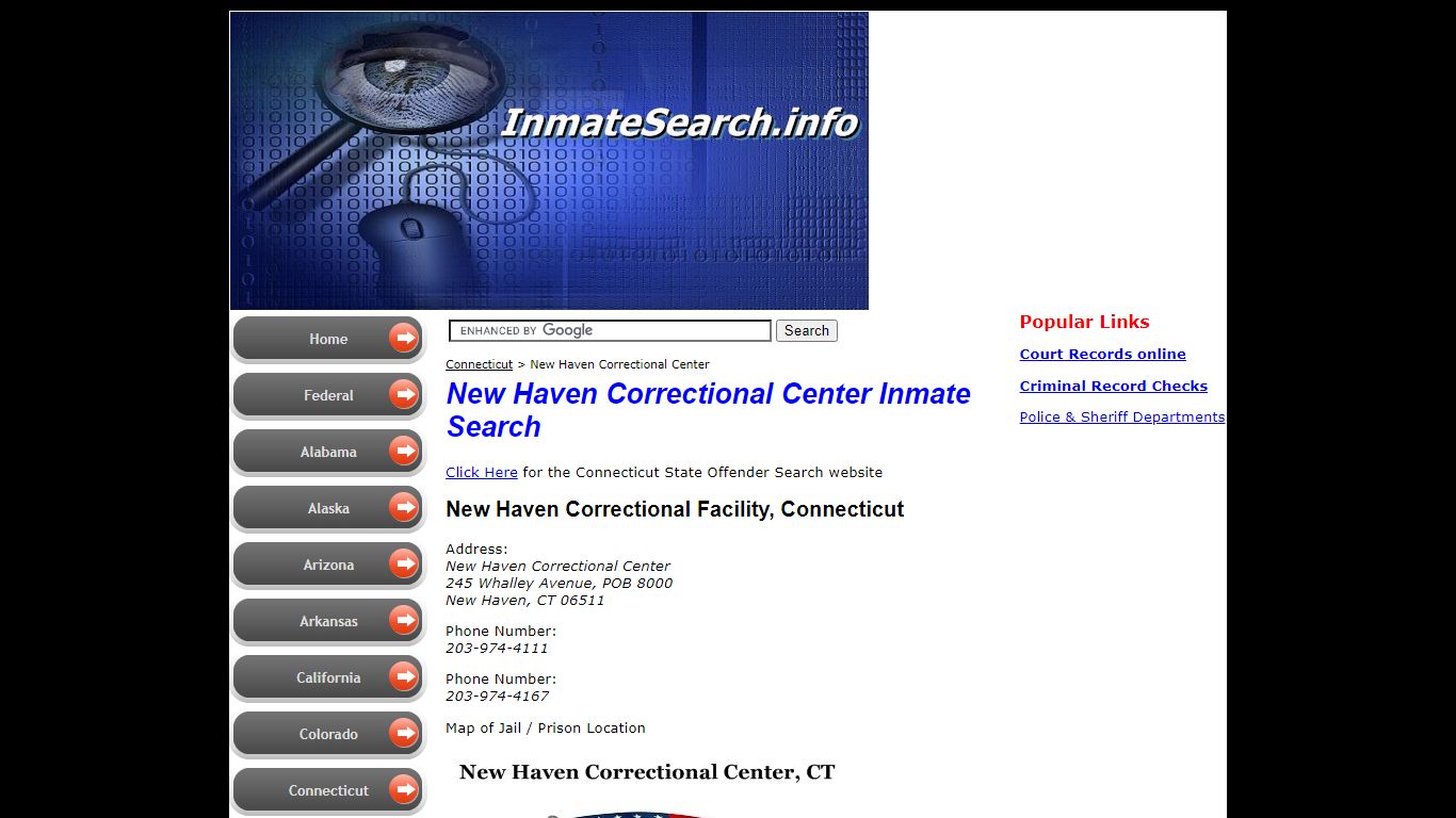 New Haven Correctional Center inmate search in CT